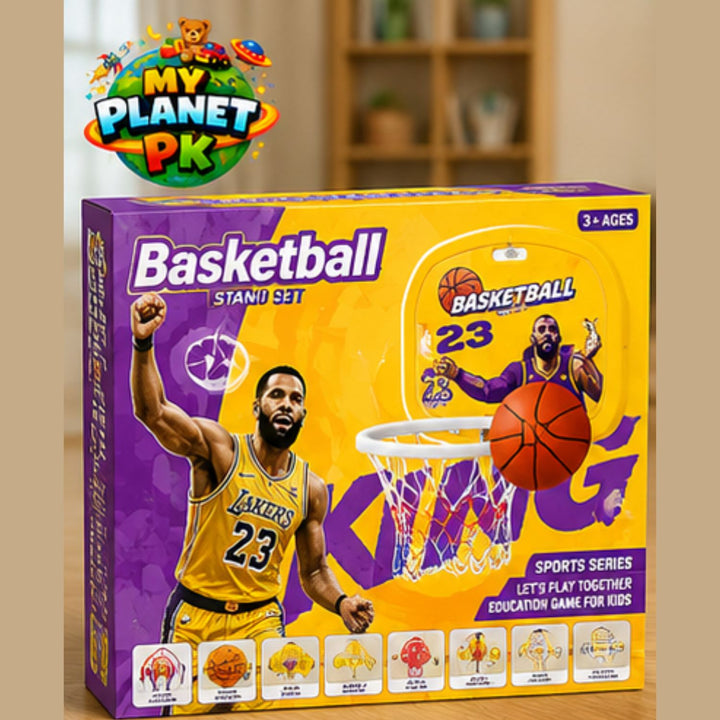 Wall Mounted Basketball Hoop Set for Kids