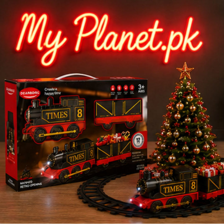 Retro Christmas Train Set with Circular Track