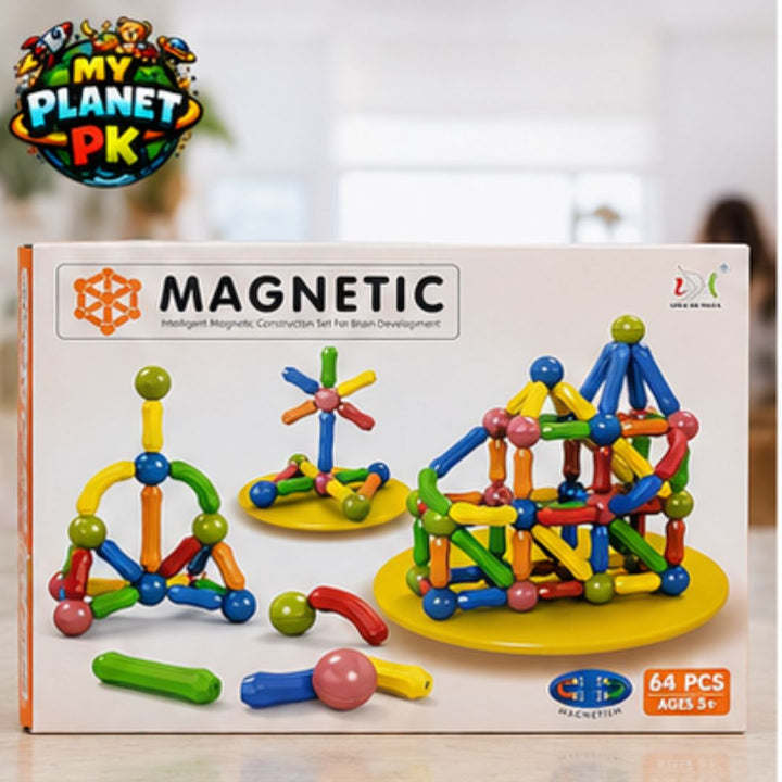 Magnetic Building Blocks Construction Set (64 PCS)