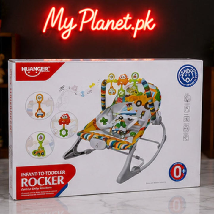Huanger Infant to Toddler Baby Rocker Chair with Toy Bar