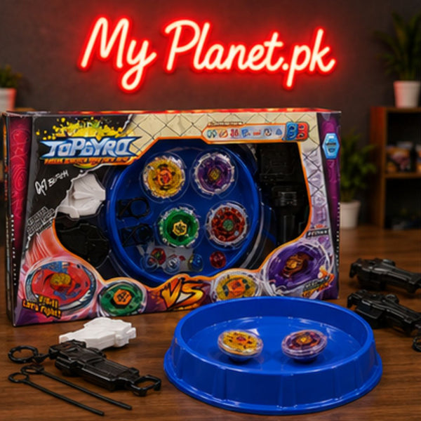TopGyro Beyblade Battle Arena Set with 4 Spinning Tops