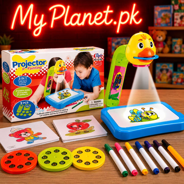 Kids Projector Painting Drawing Board with 21 Patterns