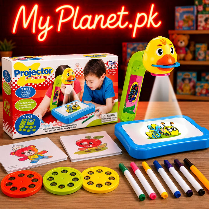 Kids Projector Painting Drawing Board with 21 Patterns