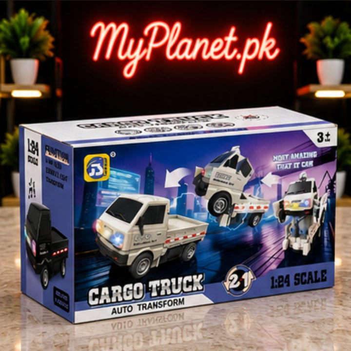2-in-1 Cargo Truck Auto Transform Robot Toy