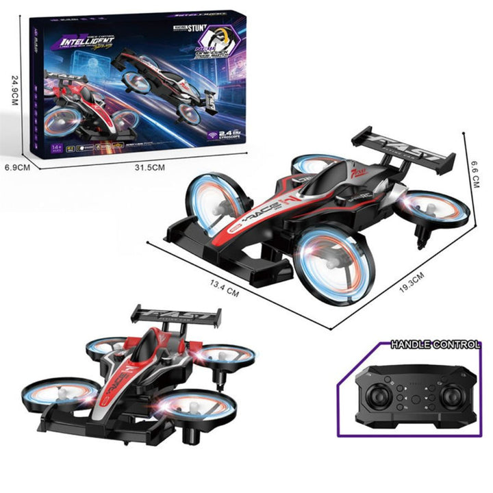 2-in-1 Flying Car &amp; Stunt Drone with Lights and 360 Flip Action