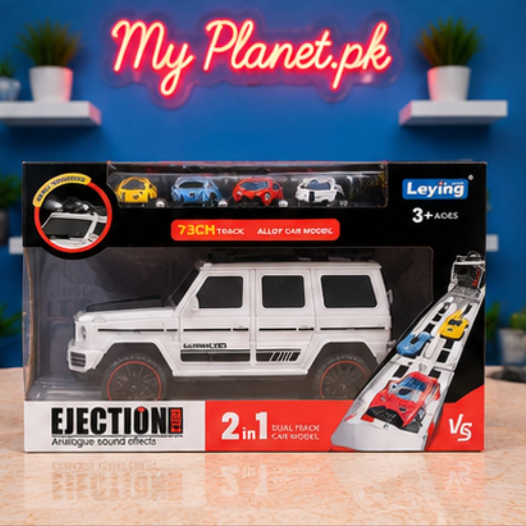 2-in-1 SUV Ejection Folding Car with 73CM Track &amp; 4 Alloy Cars