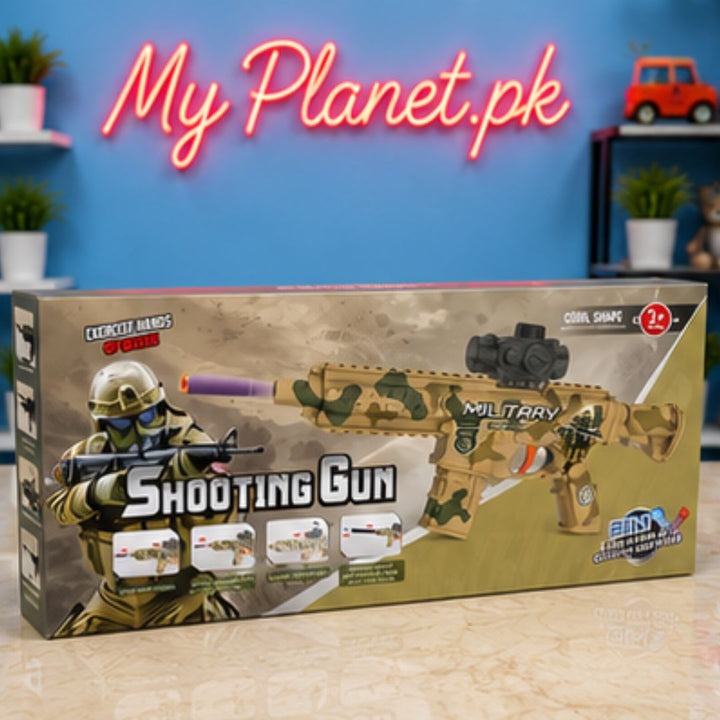 2-in-1 Soft Bullet &amp; Gel Ball Blaster Military Shooting Gun
