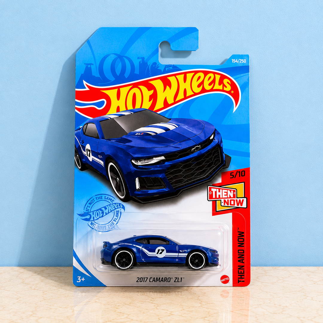 Hot Wheels 2017 Camaro ZL1 1:64 scale die-cast car on original card made in Malaysia