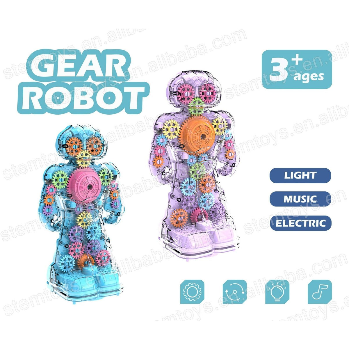 𝗘𝗹𝗲𝗰𝘁𝗿𝗶𝗰 𝗚𝗲𝗮𝗿 𝗥𝗼𝗯𝗼𝘁 𝗧𝗼𝘆 – 𝗖𝗼𝗹𝗼𝗿𝗳𝘂𝗹 𝗟𝗶𝗴𝗵𝘁-𝗨𝗽 𝗪𝗮𝗹𝗸𝗶𝗻𝗴 𝗥𝗼𝗯𝗼𝘁 𝘄𝗶𝘁𝗵 𝗠𝘂𝘀𝗶𝗰 & 𝗠𝗼𝘃𝗶𝗻𝗴 𝗚𝗲𝗮𝗿𝘀