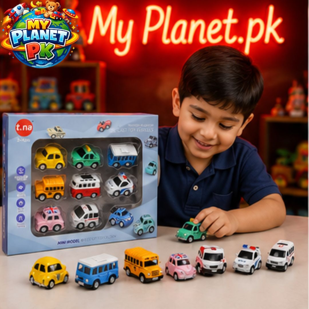 Cute Mini Die-Cast Friction Cars Set (8-Piece)