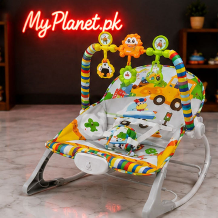 Huanger Infant to Toddler Baby Rocker Chair with Toy Bar