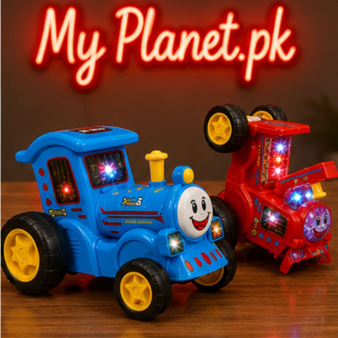 2.4G RC Stunt Train Car with LED Lights, Music &amp; 360° Rotation