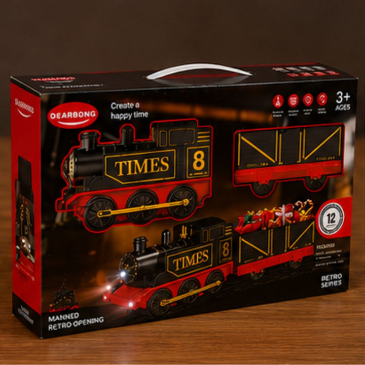 Retro Christmas Train Set with Circular Track