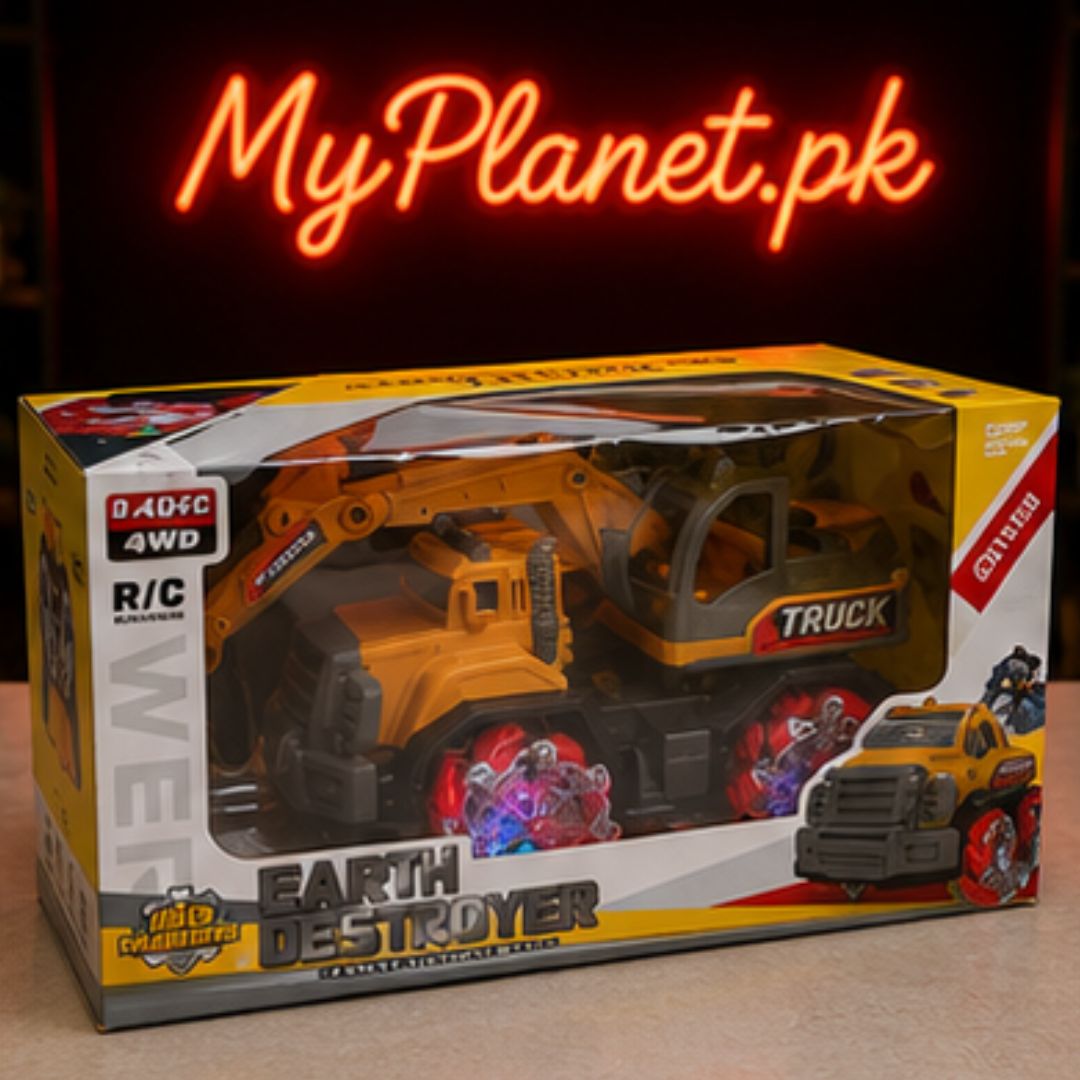 4WD RC Excavator Construction Truck Toy with LED Wheels