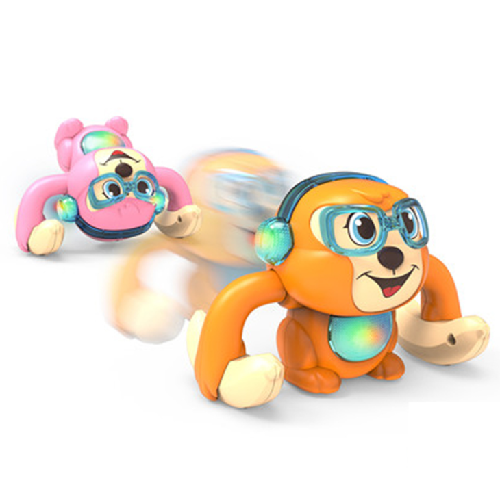 360° Rolling Monkey Toy with Lights &amp; Music