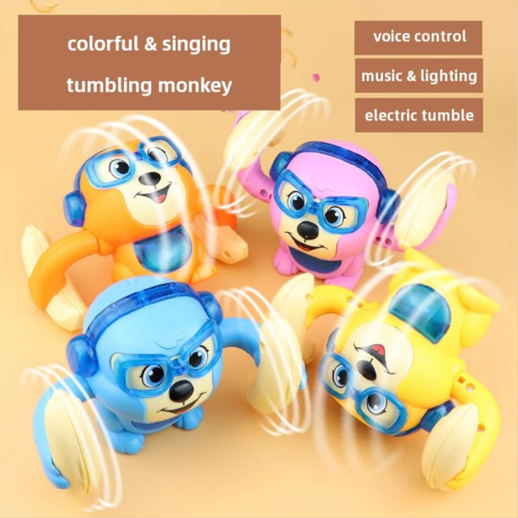 360° Rolling Monkey Toy with Lights &amp; Music