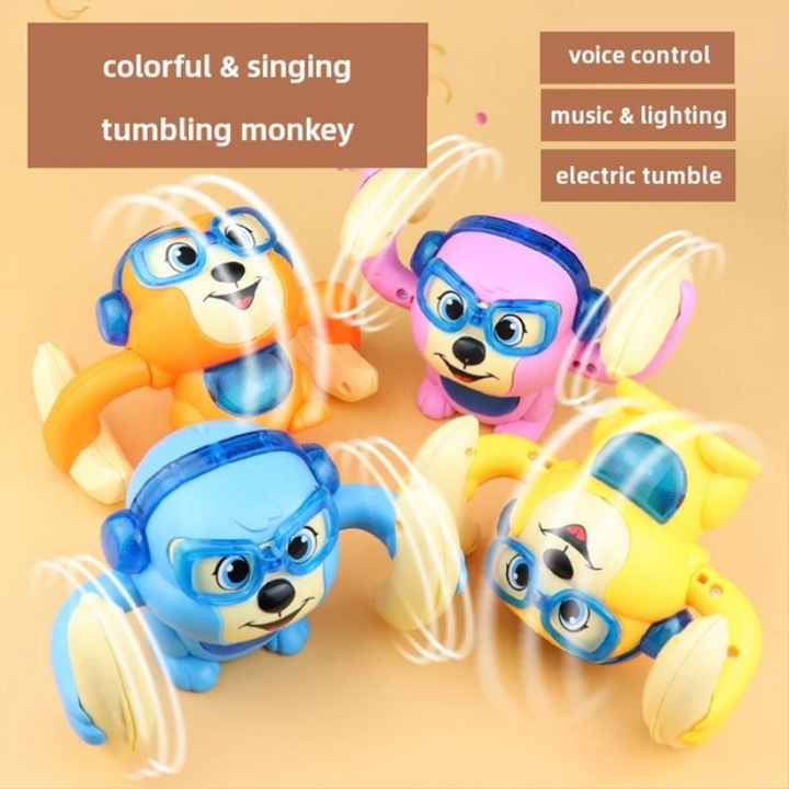 360° Rolling Monkey Toy with Lights &amp; Music