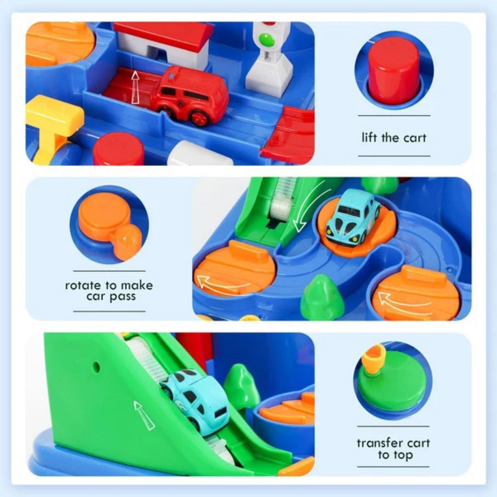 𝗖𝗮𝗿 𝗔𝗱𝘃𝗲𝗻𝘁𝘂𝗿𝗲 𝗣𝗮𝗿𝗸𝗶𝗻𝗴 𝗚𝗮𝗿𝗮𝗴𝗲 𝗧𝗿𝗮𝗰𝗸 𝗦𝗲𝘁 – 𝗡𝗼-𝗕𝗮𝘁𝘁𝗲𝗿𝘆 𝗠𝗲𝗰𝗵𝗮𝗻𝗶𝗰𝗮𝗹 𝗖𝗮𝗿 𝗣𝗹𝗮𝘆𝘀𝗲𝘁