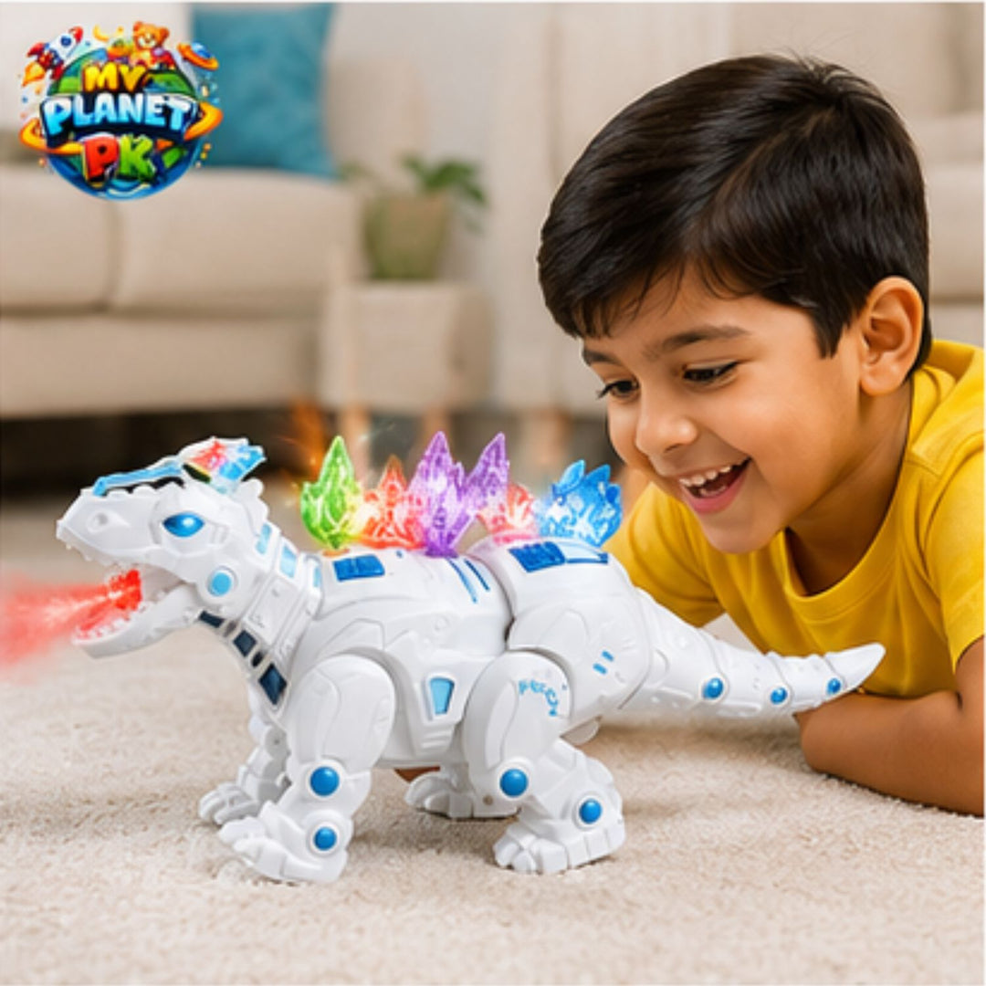 Smoke Spray Dinosaur Toy with Lights &amp; Walking Action