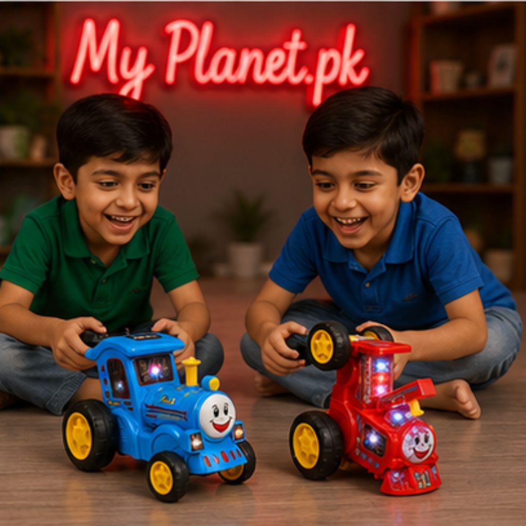 2.4G RC Stunt Train Car with LED Lights, Music &amp; 360° Rotation
