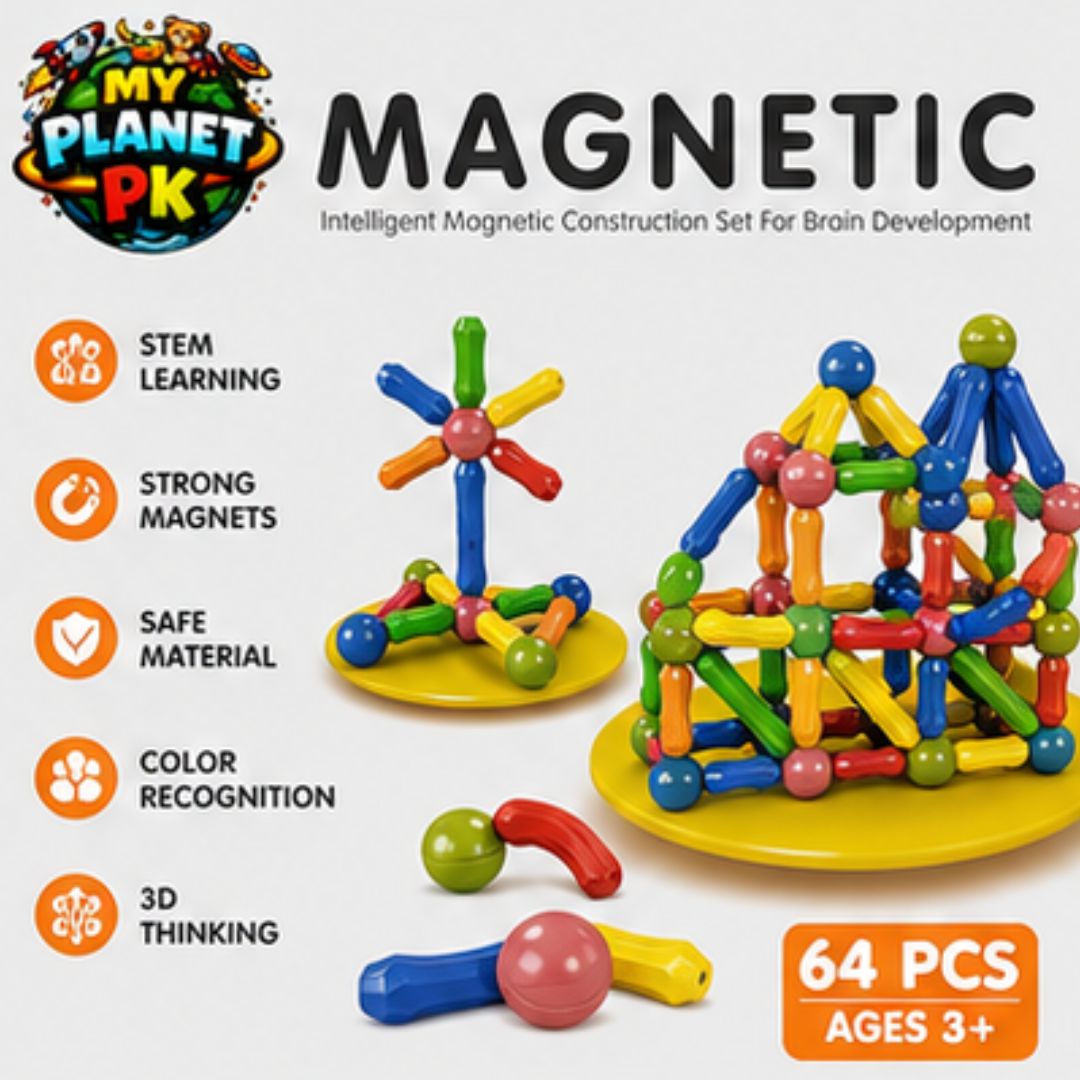 Magnetic Building Blocks Construction Set (64 PCS)