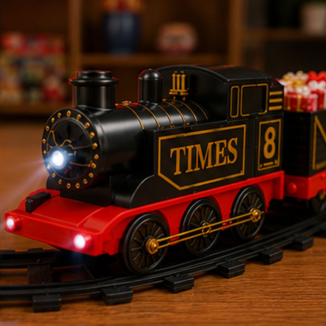 Retro Christmas Train Set with Circular Track