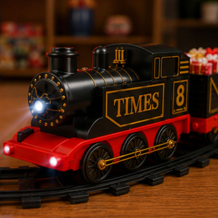 Retro Christmas Train Set with Circular Track