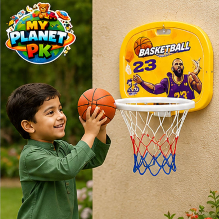Wall Mounted Basketball Hoop Set for Kids