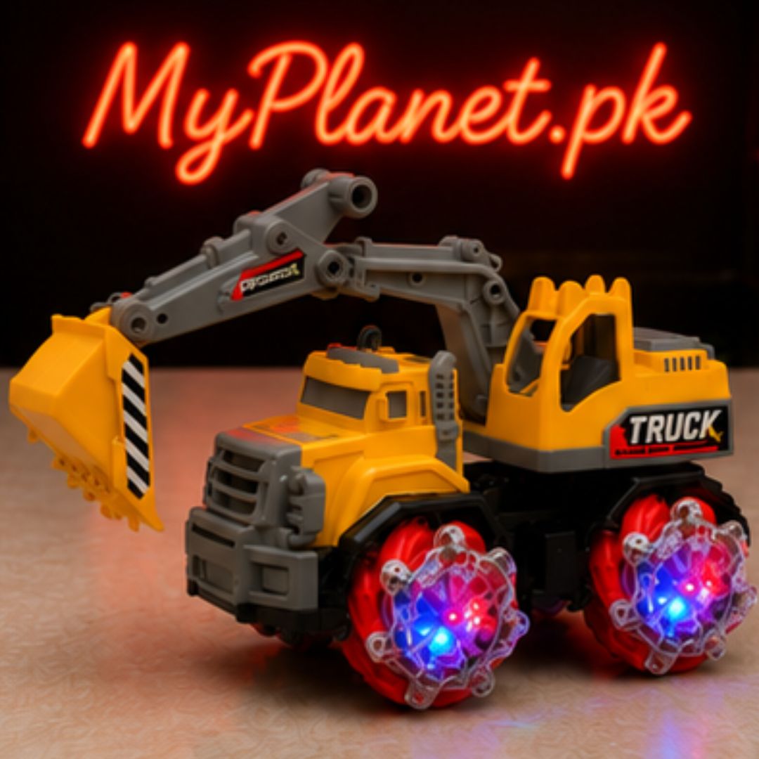 4WD RC Excavator Construction Truck Toy with LED Wheels