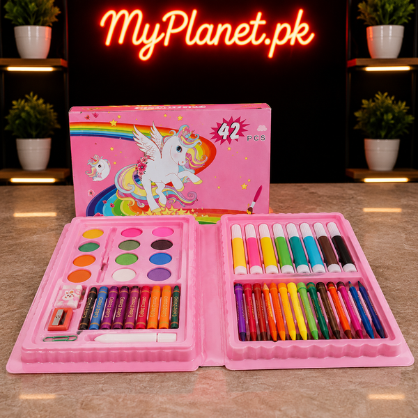 42 PCS Unicorn Art & Coloring Set for Kids