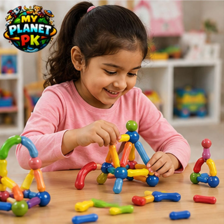 Magnetic Building Blocks Construction Set (64 PCS)