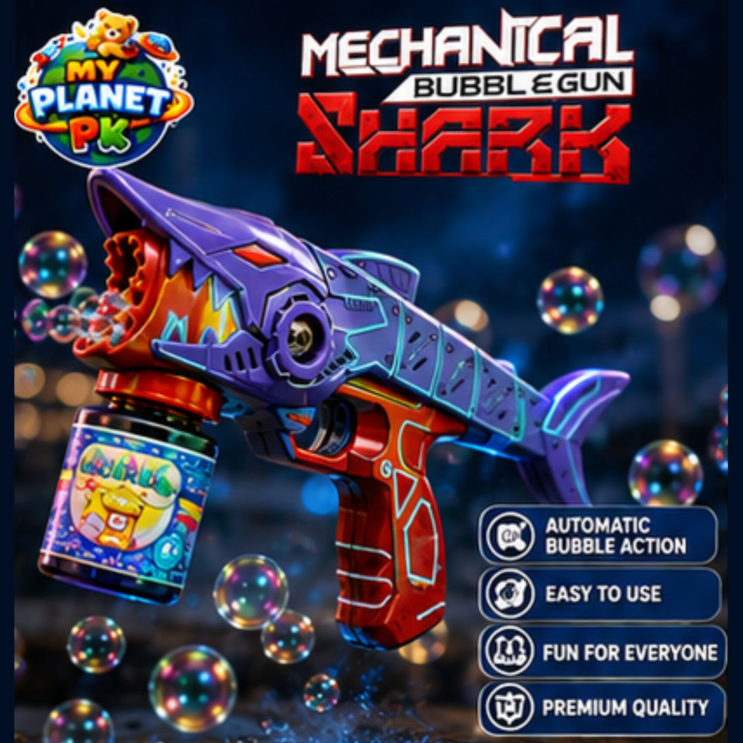 Mechanical Shark Automatic Bubble Gun with Lights