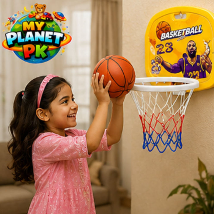 Wall Mounted Basketball Hoop Set for Kids