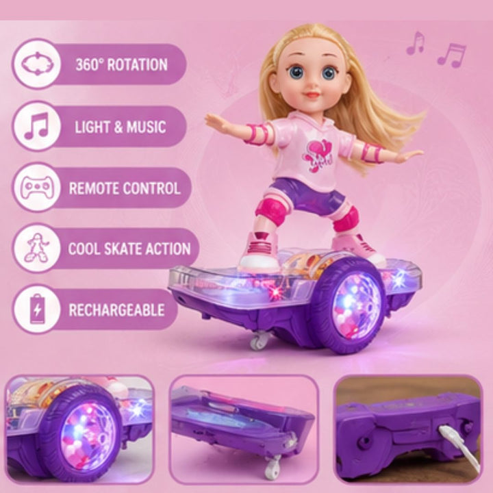 Remote Control Skate Doll with LED Lights &amp; Music
