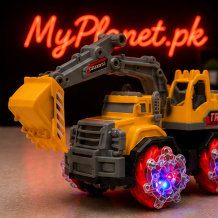 4WD RC Excavator Construction Truck Toy with LED Wheels
