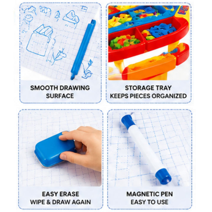 3-in-1 Magnetic Drawing Blocks Board