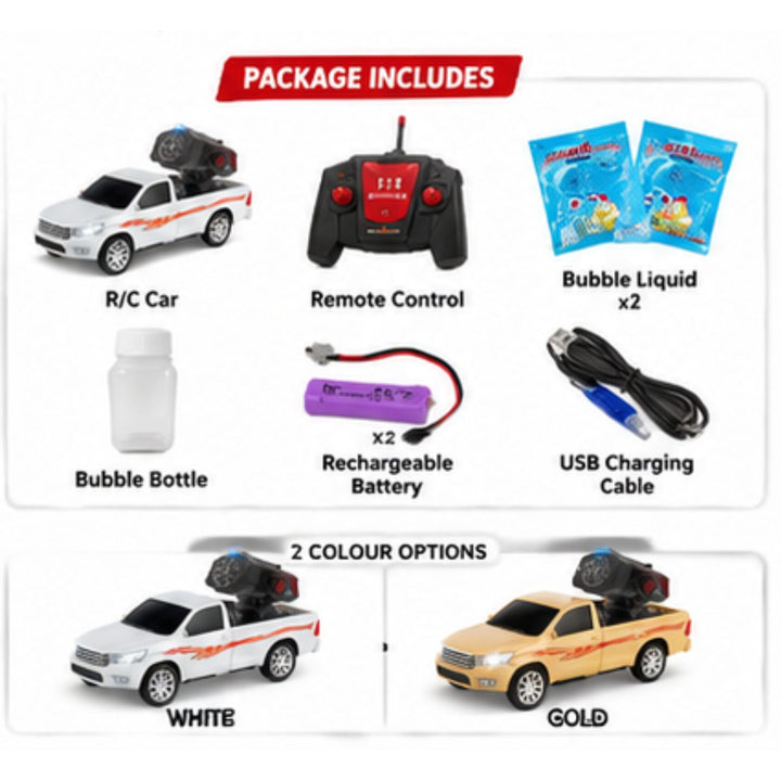 RC Bubble Spray Pickup Truck 1:12 Scale