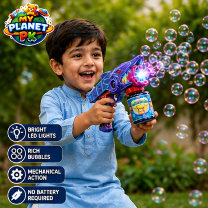 Mechanical Shark Automatic Bubble Gun with Lights