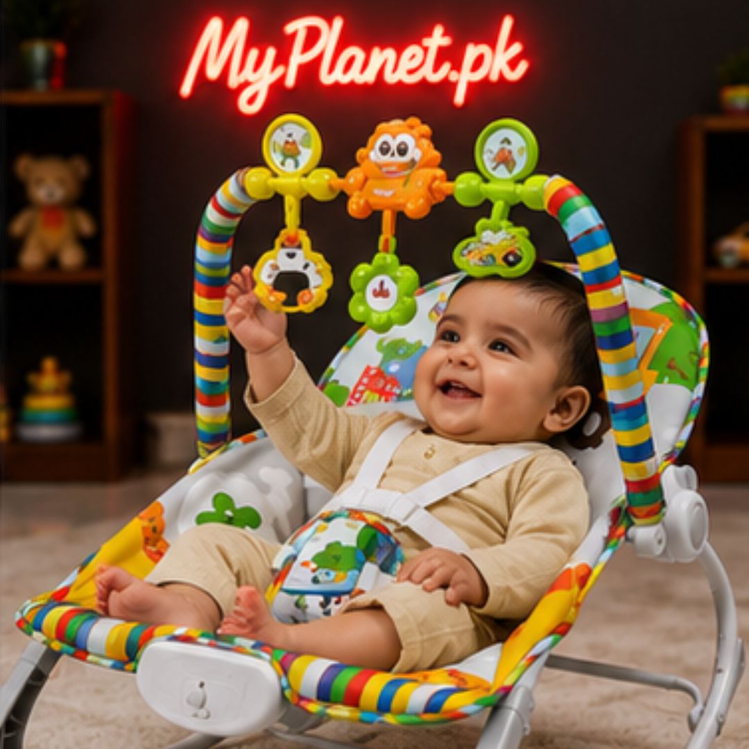 Huanger Infant to Toddler Baby Rocker Chair with Toy Bar