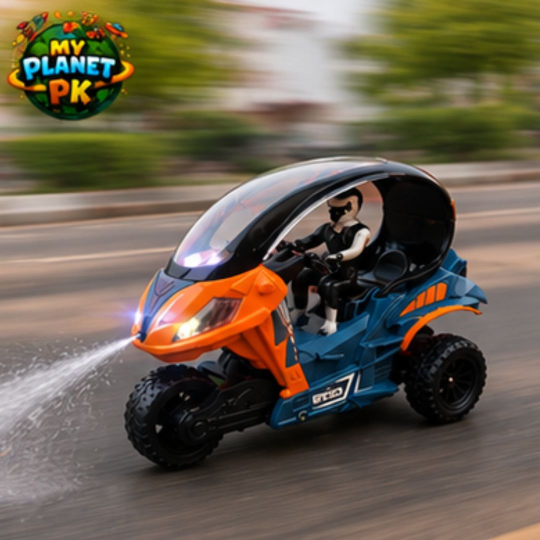 Rechargeable RC Tricycle Car with Spray &amp; Lights (2.4GHz )