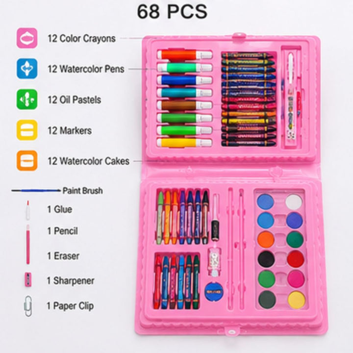 68 PCS Kids Art &amp; Drawing Set with Carry Case