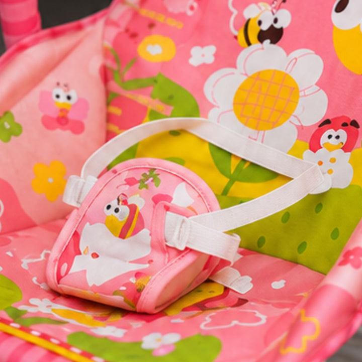 Huanger Infant to Toddler Baby Rocker Chair with Toy Bar (Pink)