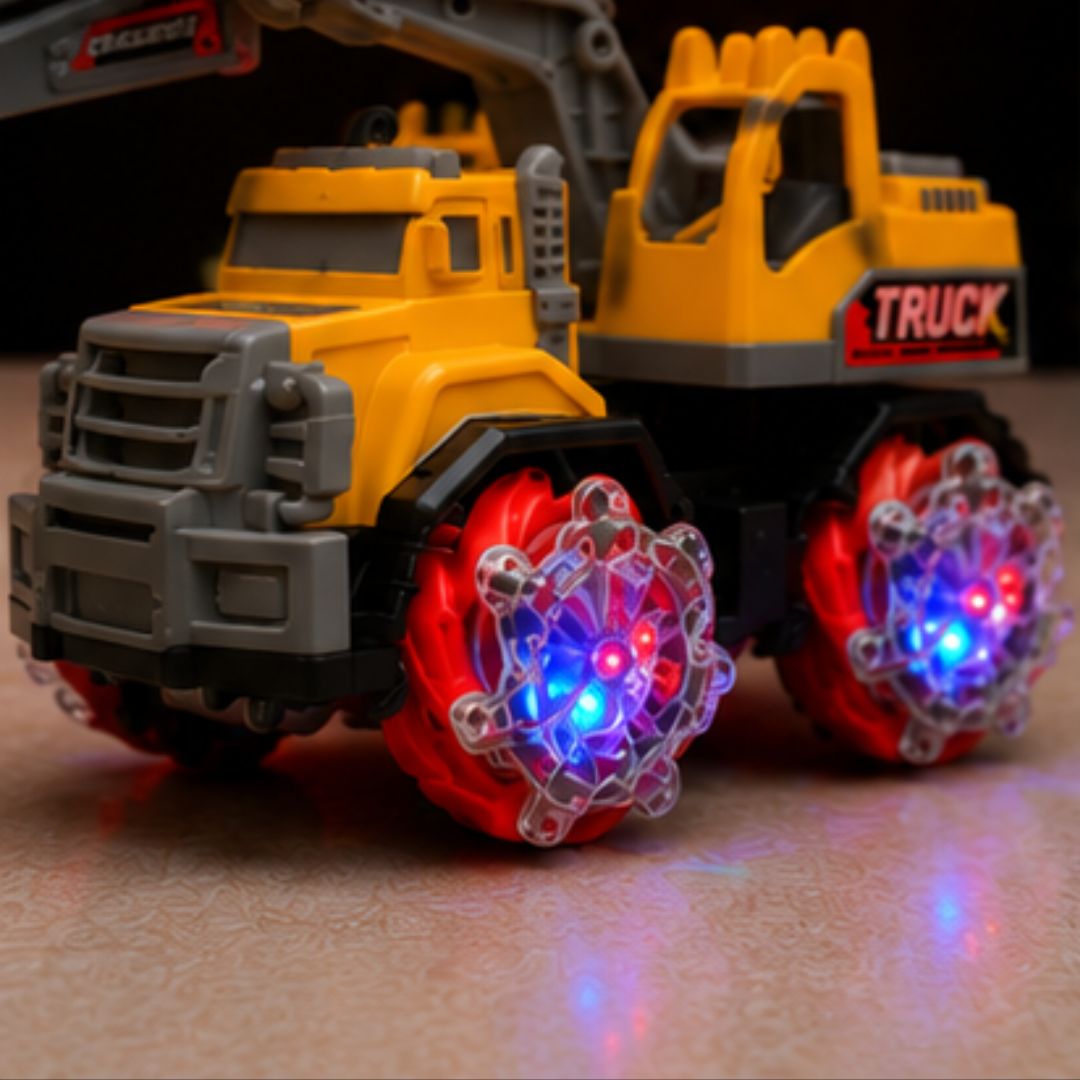 4WD RC Excavator Construction Truck Toy with LED Wheels