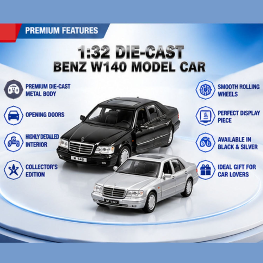 Mercedes-Benz W140 Die-Cast Model Car 1:32 Scale
