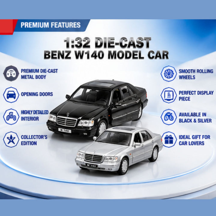 Mercedes-Benz W140 Die-Cast Model Car 1:32 Scale