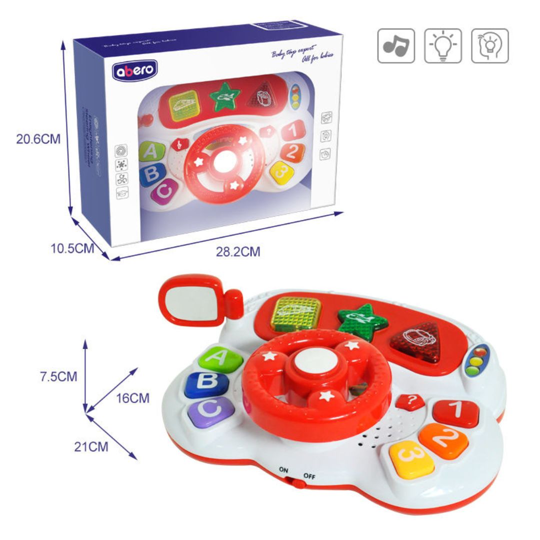 Abero Multifunctional Educational Steering Wheel with Lights &amp; Music