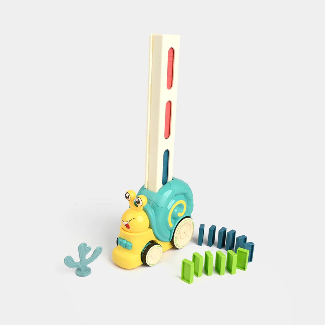 Automatic Domino Laying Snail Train Toy for Kids