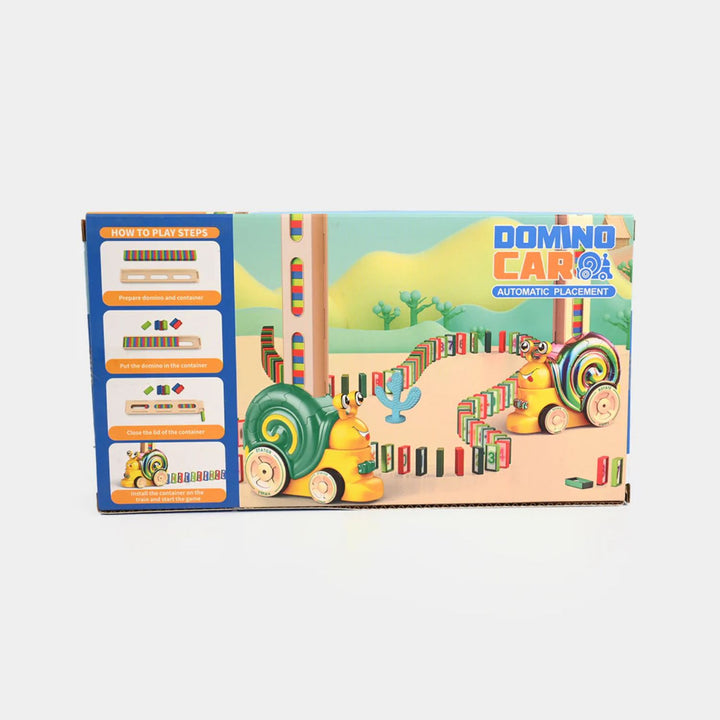 Automatic Domino Laying Snail Train Toy for Kids