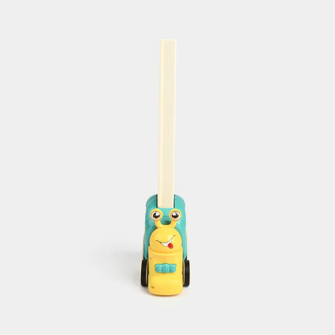 Automatic Domino Laying Snail Train Toy for Kids