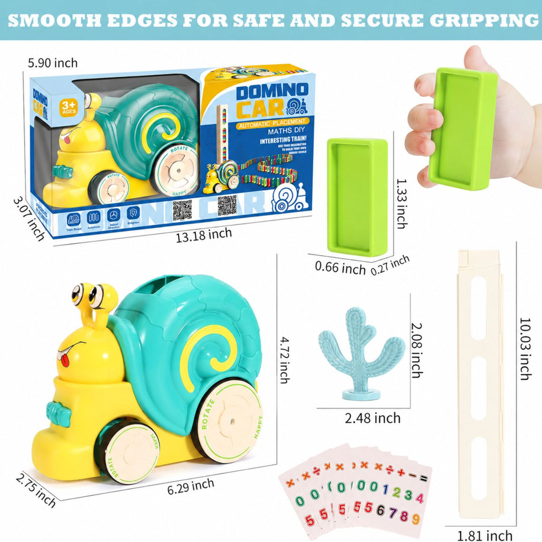 Automatic Domino Laying Snail Train Toy for Kids